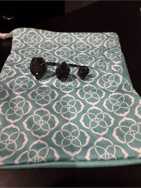 Kendra Scott Black Druzy Triple Stone Ring